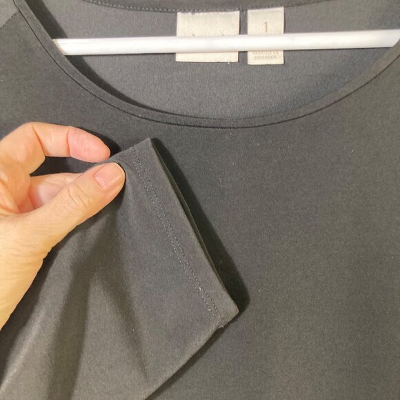 Womens Chicos Side Zippers Round Neck Top Black M Polyester Spandex - Picture 3 of 9